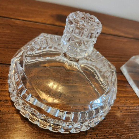 Vintage 8.5" Tall Cut Glass Lidded Candy Jar - Picture 4 of 10